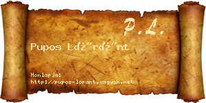 Pupos Lóránt névjegykártya